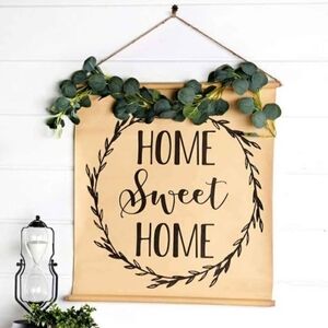 Home Sweet Home Wall Hanging Decor - Black and Tan